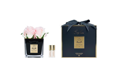 Couture Four Rose Buds - Black Glass - Champagne Pink - SVB415 (Carton of 4)